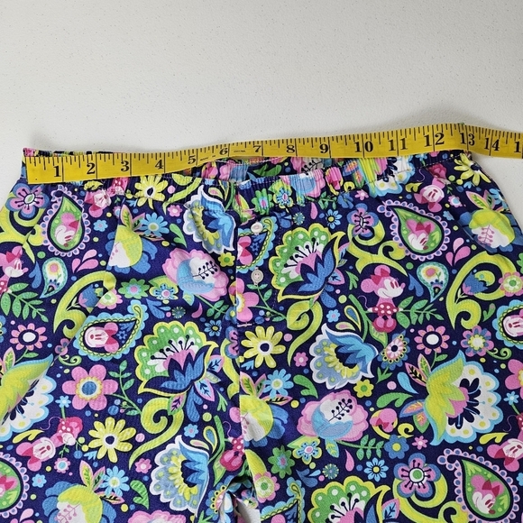 Disney Parks Minnie Mouse Floral Paisley Bright Colorful Cotton Pajama Pant S - Picture 6 of 9